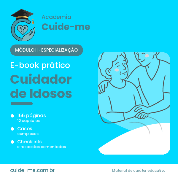 Capa do E-book Prático de Cuidador de Idosos — Módulo II: Especialização